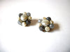 Vintage 1950s Gray Glass Pearl Cluster Earrings 70820
