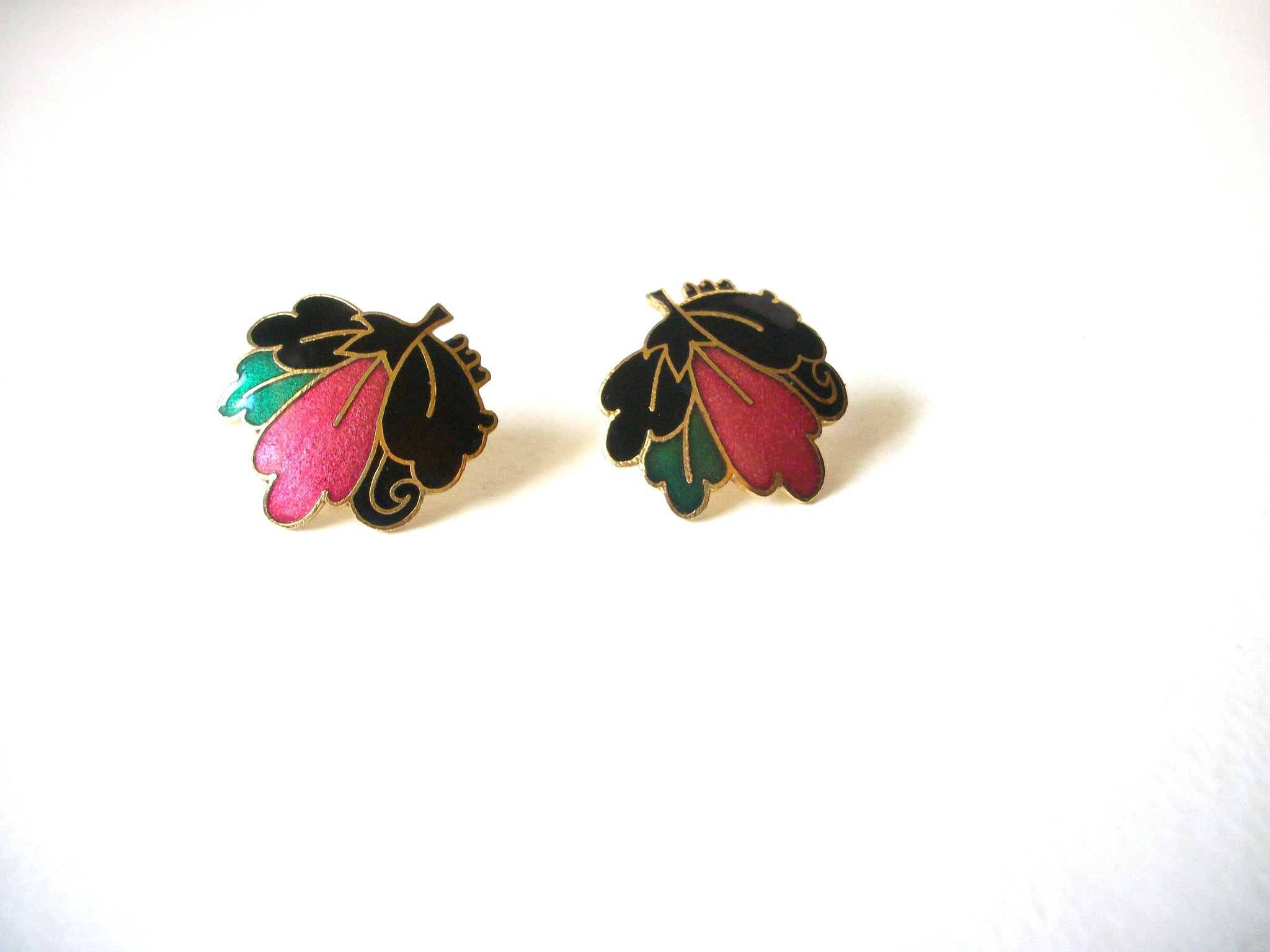 Vintage 1960s Cloisonne Earrings 70820