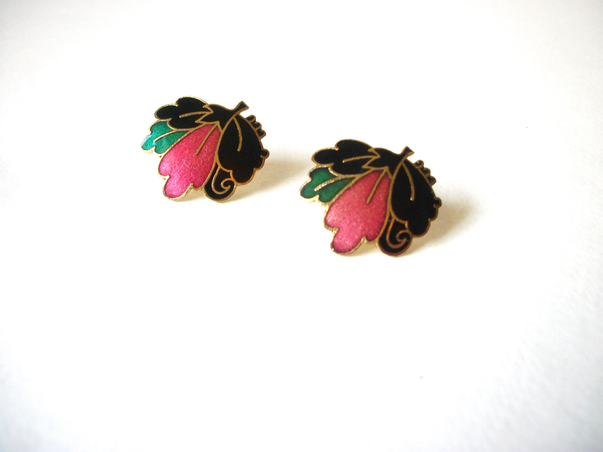 Vintage 1960s Cloisonne Earrings 70820