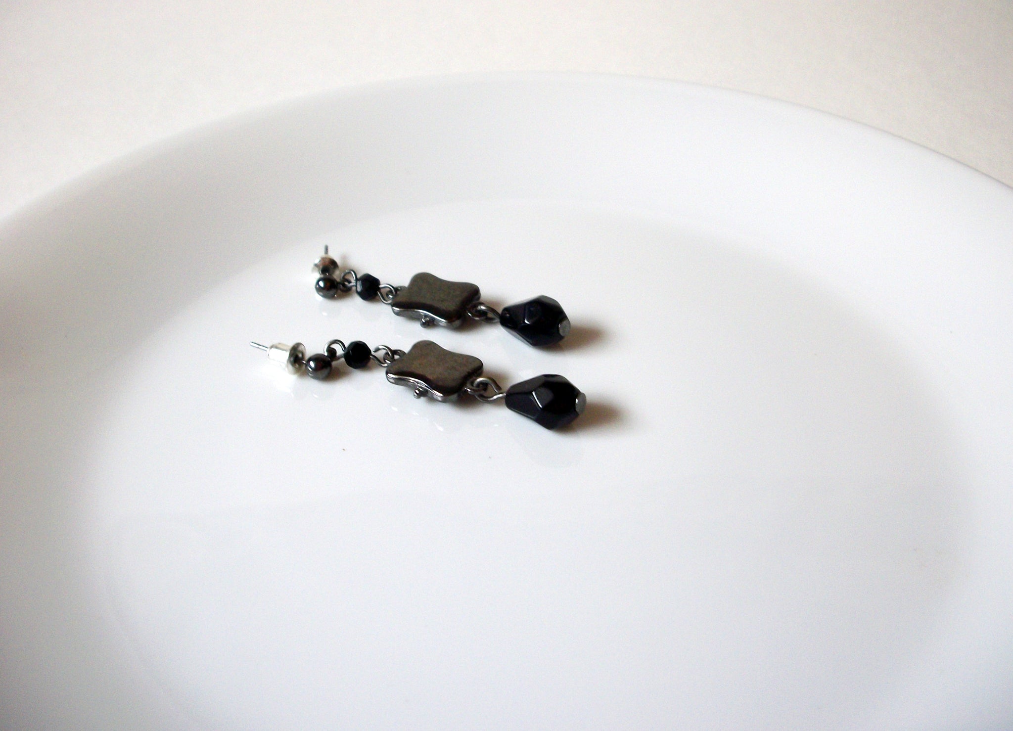 Bohemian Black  Czech Glass Earrings 71020