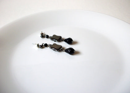 Bohemian Black  Czech Glass Earrings 71020