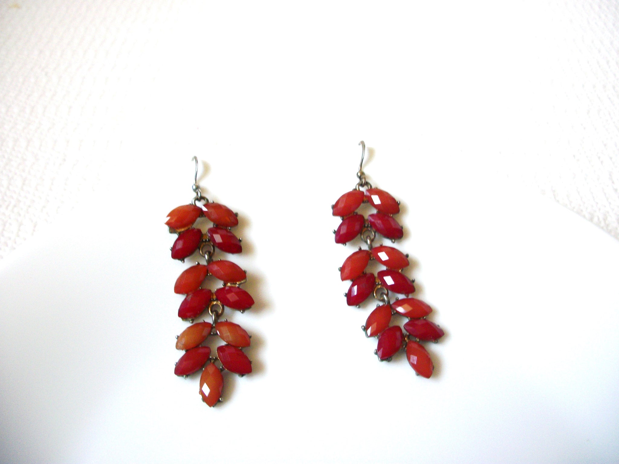 Retro Red Paprika Dangle Earrings 101020 AS  IS