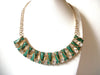 Retro Gold Green Bar Statement Necklace 101020
