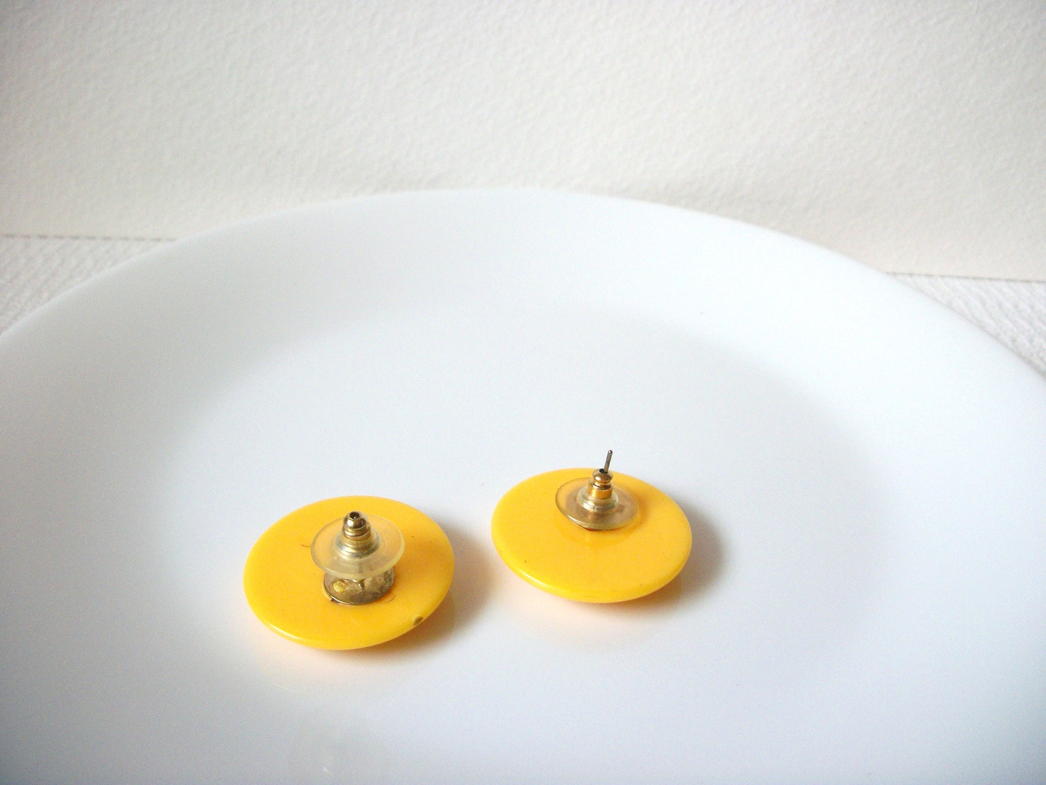 Retro Yellow Earrings 101020 AS IS