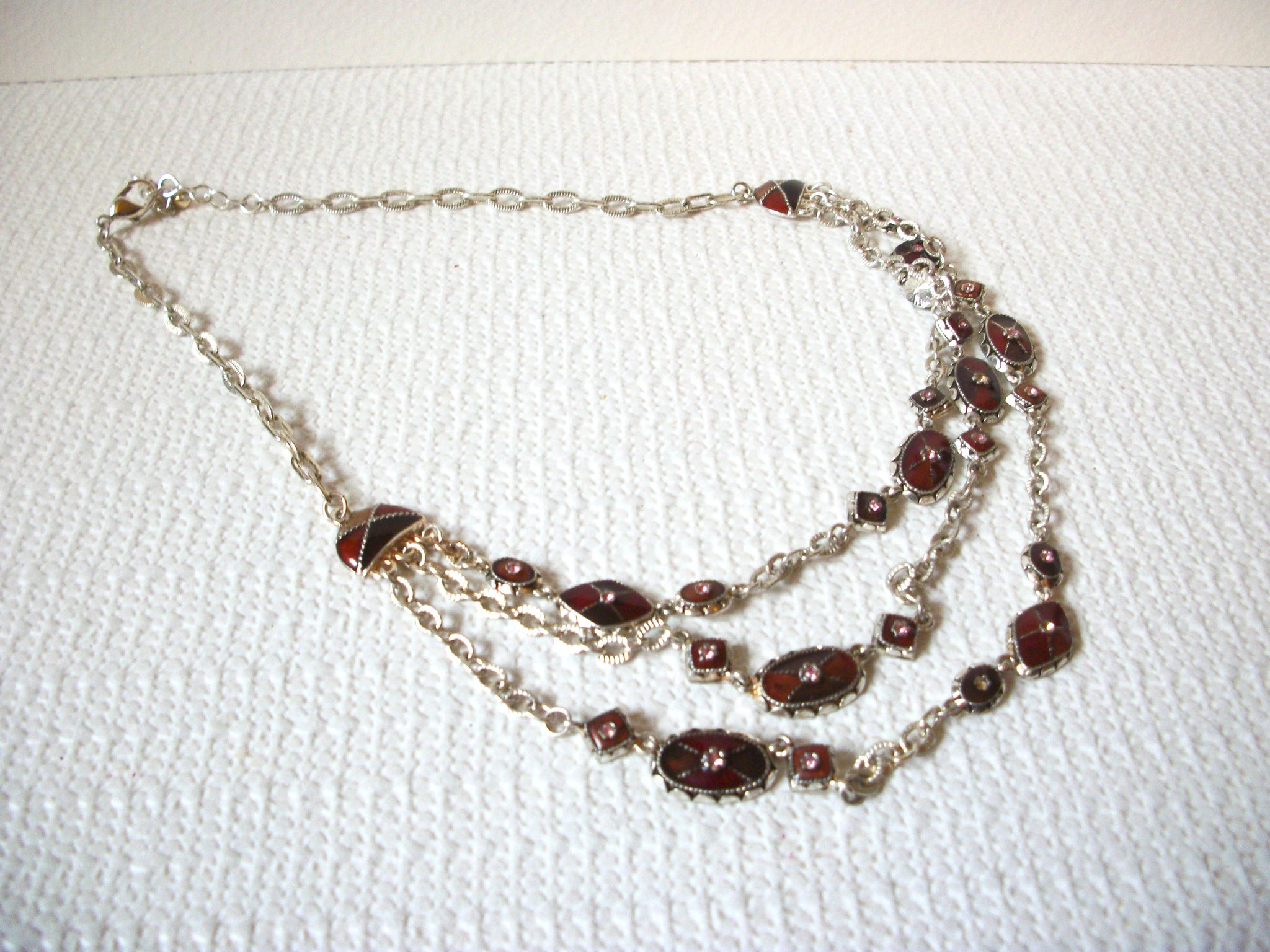 Retro Plum Rhinestone Necklace 101020