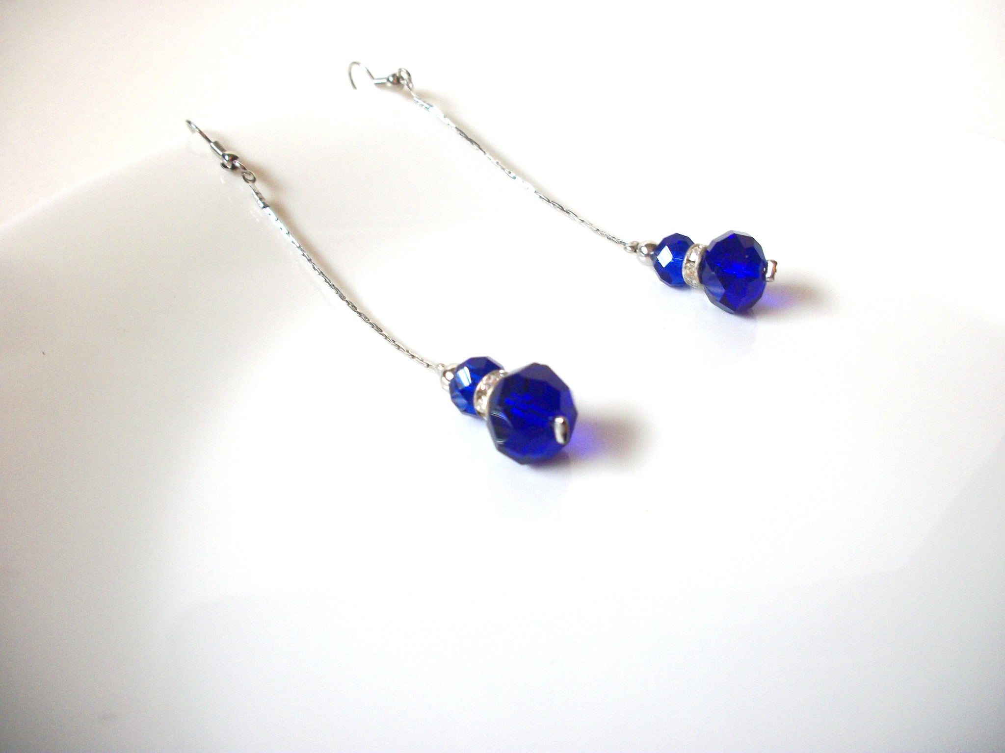 Cobalt Glass Dangle Earrings 71120