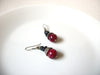Vintage Red Black Lucite Earrings 101020