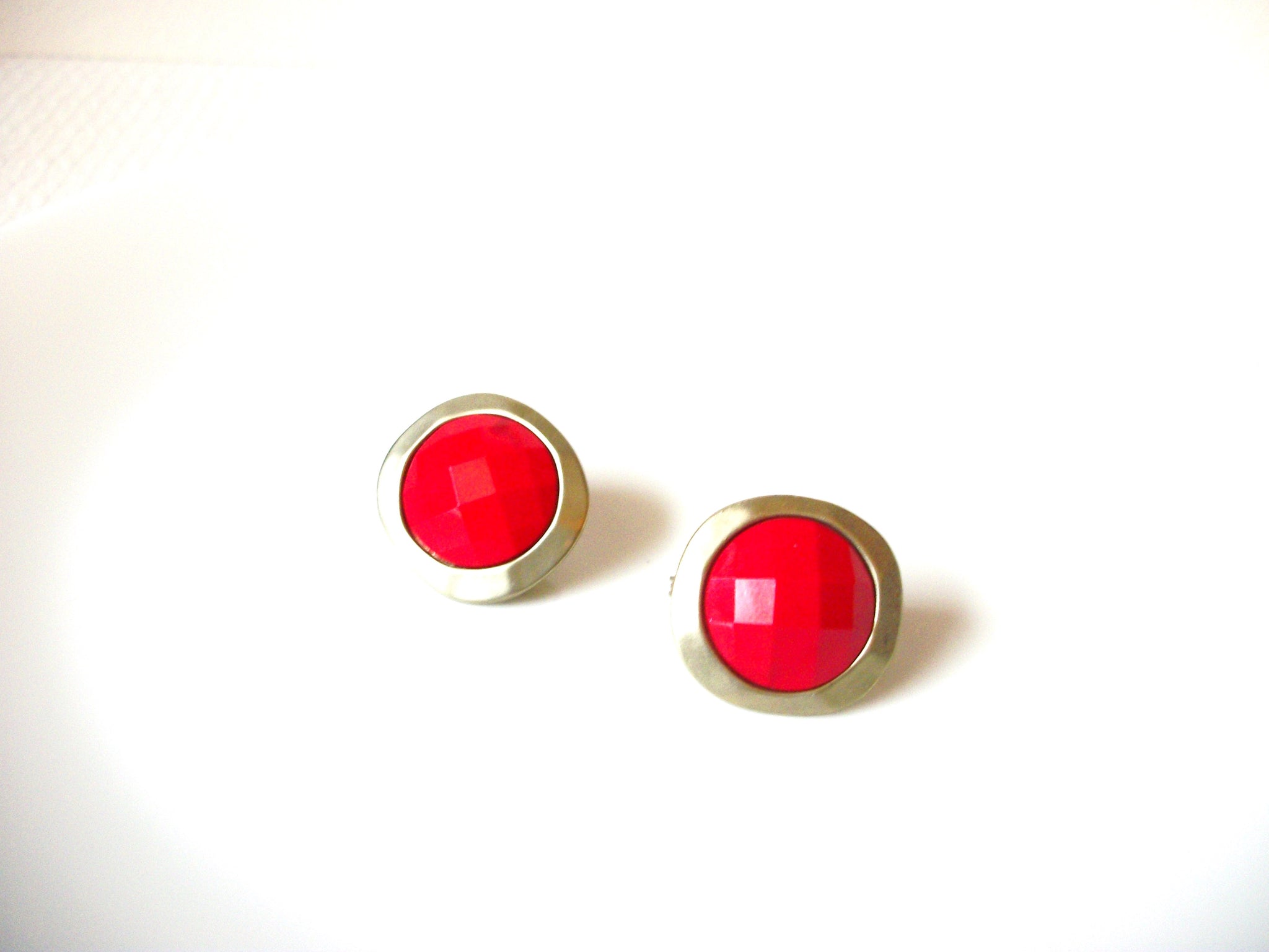Retro Silver Red Earrings 101020