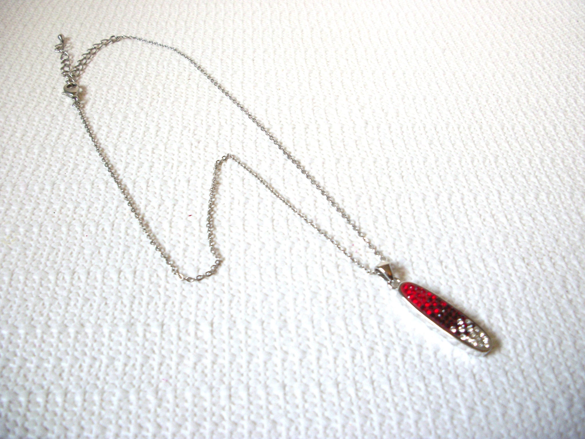 Retro Red Clear Rhinestones Necklace 101020