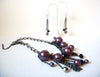 Retro Plum Crystal Necklace Earring Set 101120