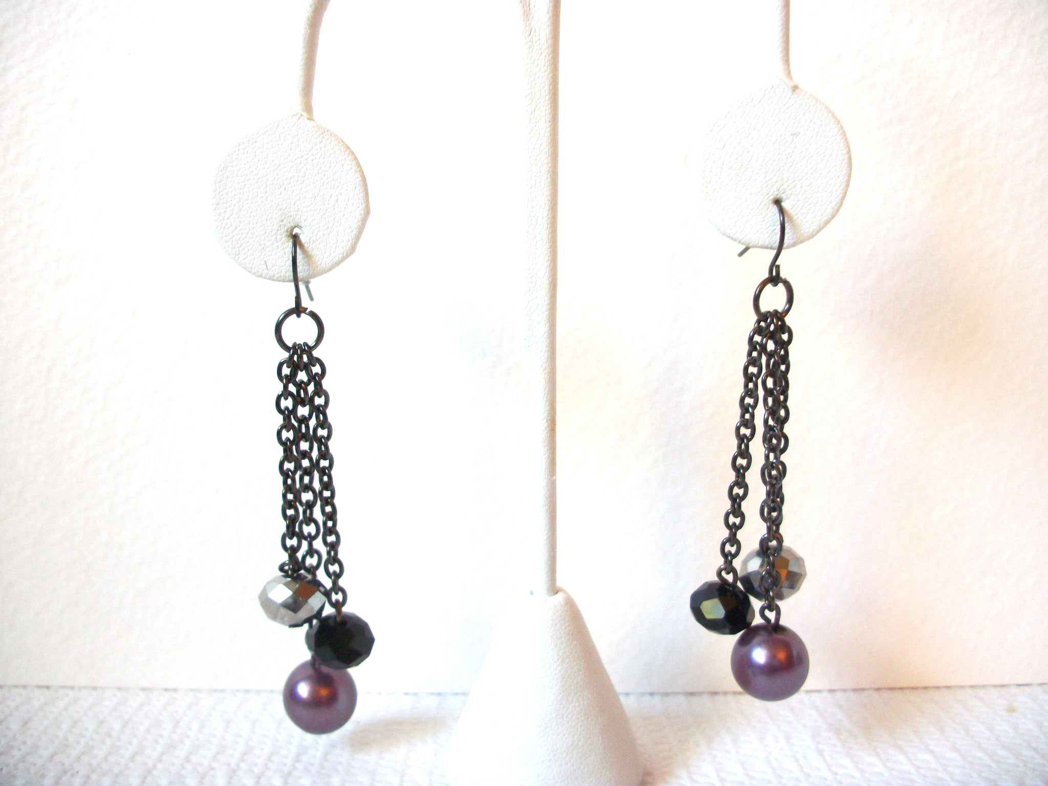 Retro Plum Crystal Necklace Earring Set 101120