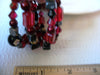 Vintage Red Black Glass Beads Bracelet 101120