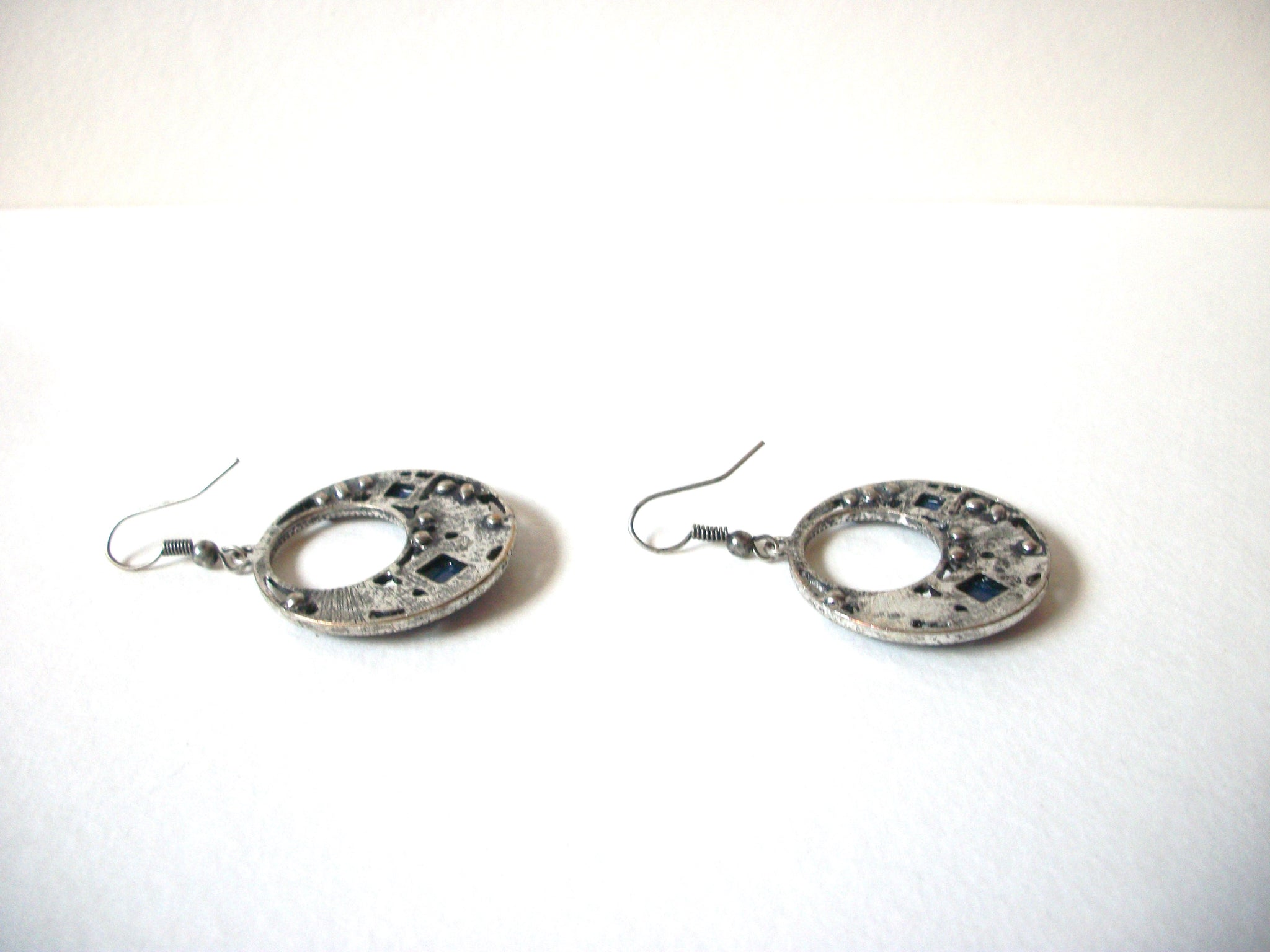 Bohemian Blue Glass Hoop Earrings 71220