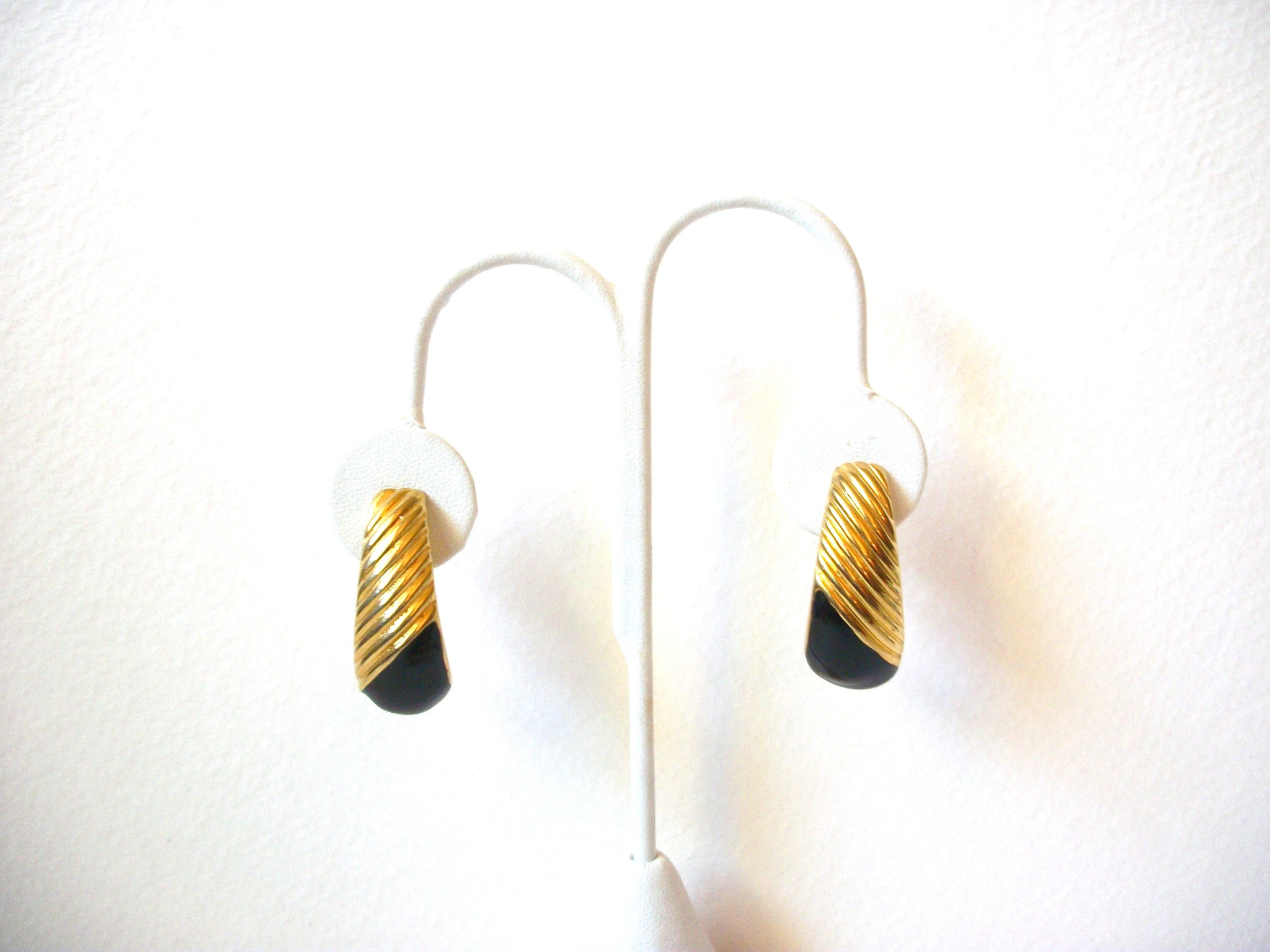 Retro Retro Gold Black Earrings 101120