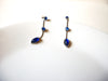 Vintage Rhinestones Blue Mood Beads Earrings 71120