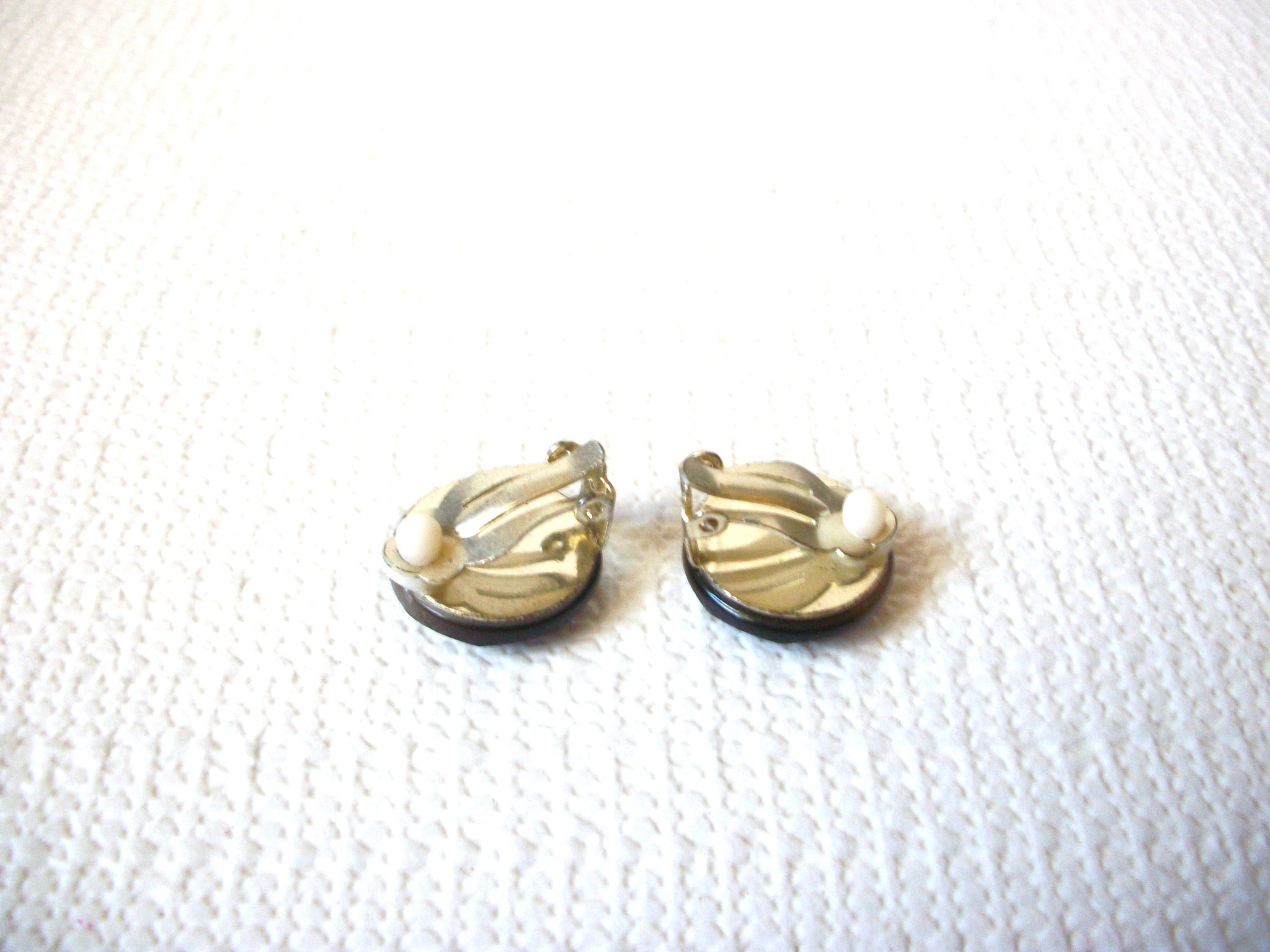 Vintage Brown Glass Earrings 101120