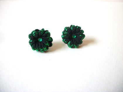 1950s Vintage Green Floral Screw Back Earrings 71220