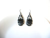 Vintage Black Rhinestones Chandelier Earrings 101120