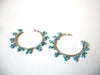 Bohemian Silver Blue Hoop Earrings 71220