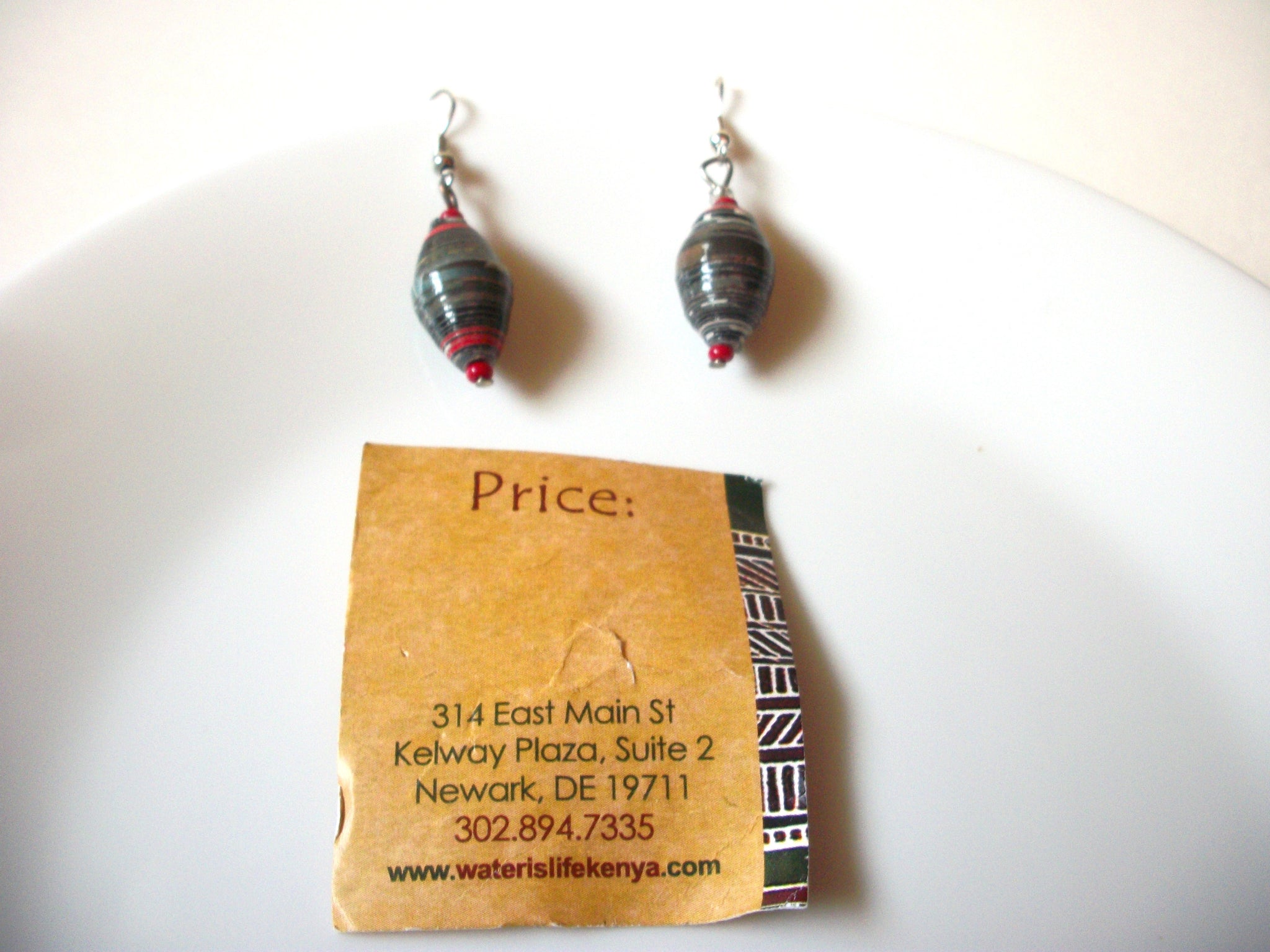 African Paper Beads Earrings 71220