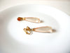 Vintage Apricot Blossom Dangle Rhinestone Earrings  71220