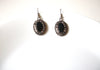 Retro Silver Black Rhinestone Earrings 71320