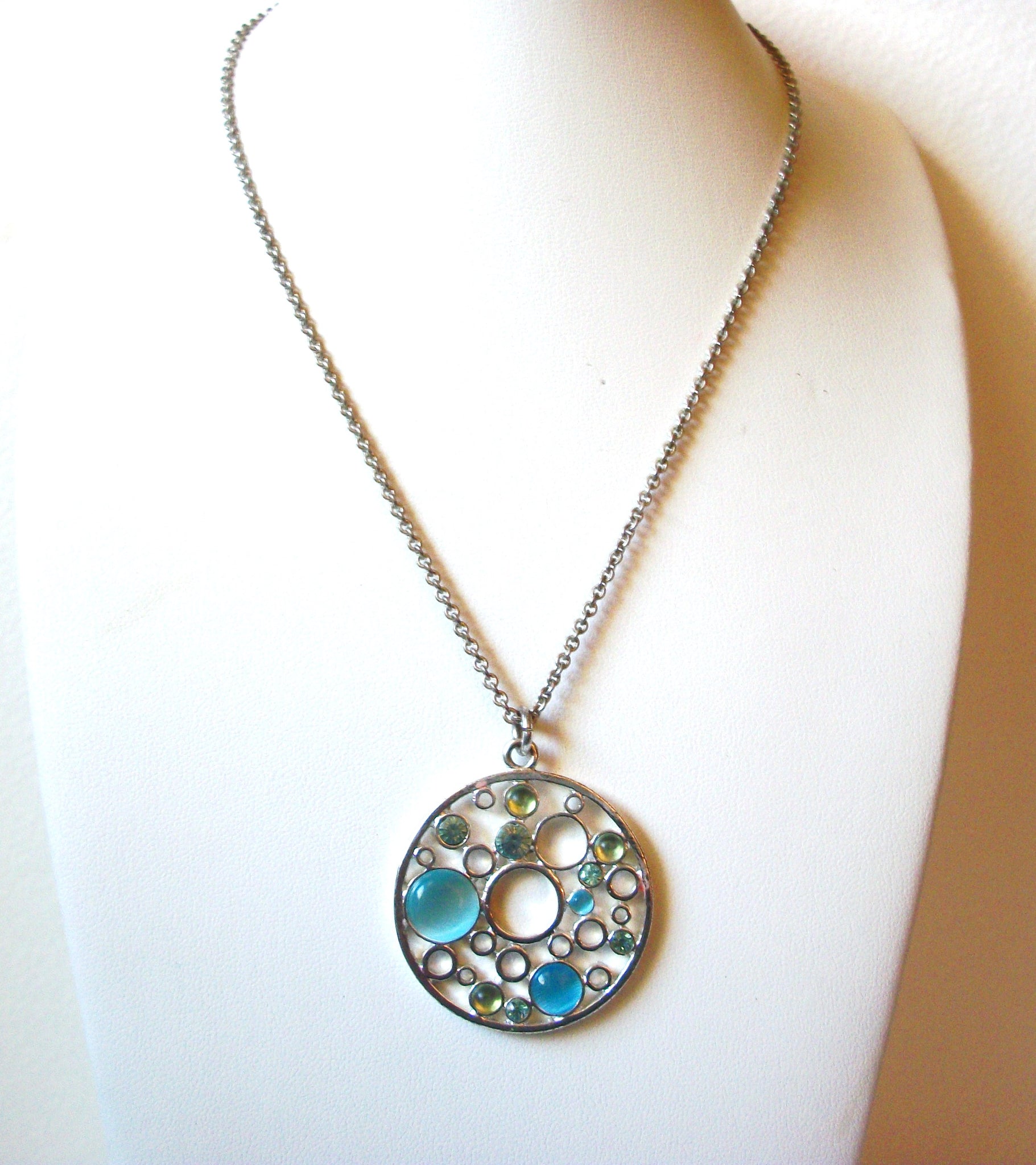 Retro Blue Moon Glow Necklace 101320
