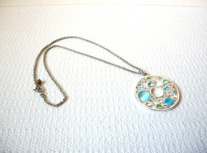 Retro Blue Moon Glow Necklace 101320