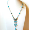 Vintage Blue Rhinestones Necklace 101320