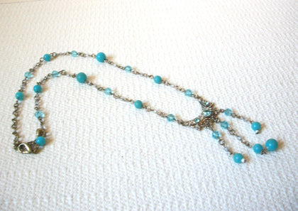 Vintage Blue Rhinestones Necklace 101320