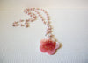 Vintage Pink Rose Quartz Shell Necklace 101420