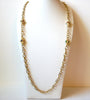 Vintage Gold Toned Rhinestones Necklace 101420