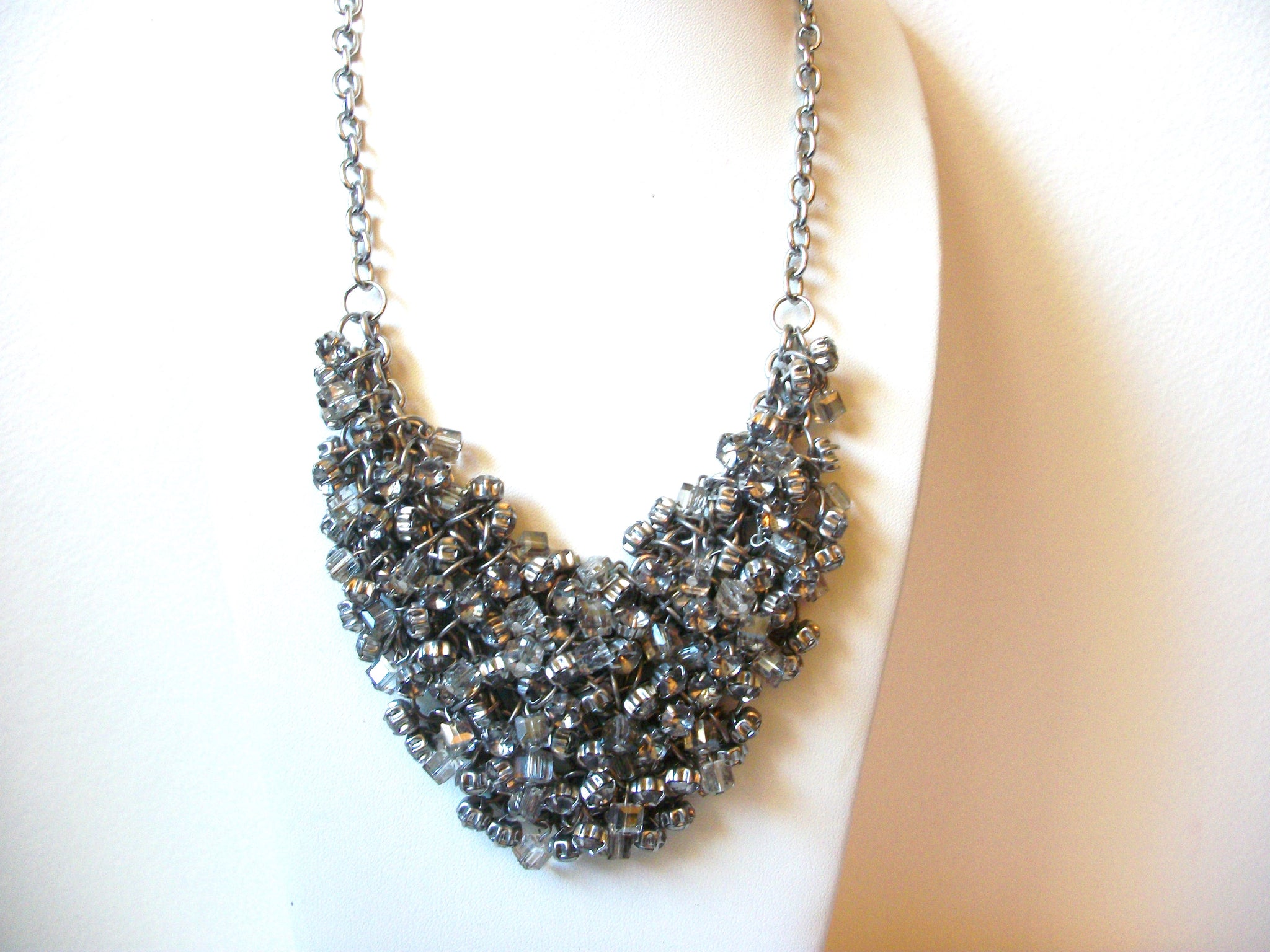 Vintage Silver Rhinestones Necklace 101420