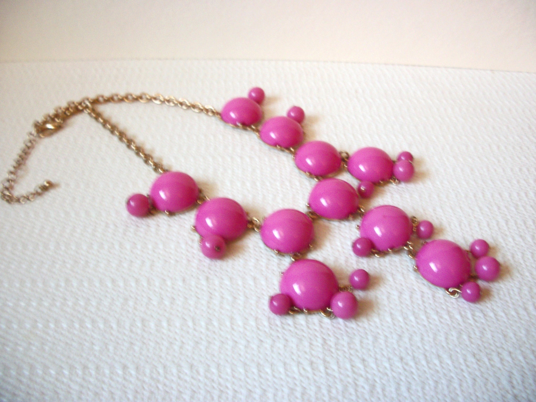 Retro Pink Bib Statement Necklace 101420