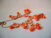 Retro Neon Orange Bib Statement Necklace 101420