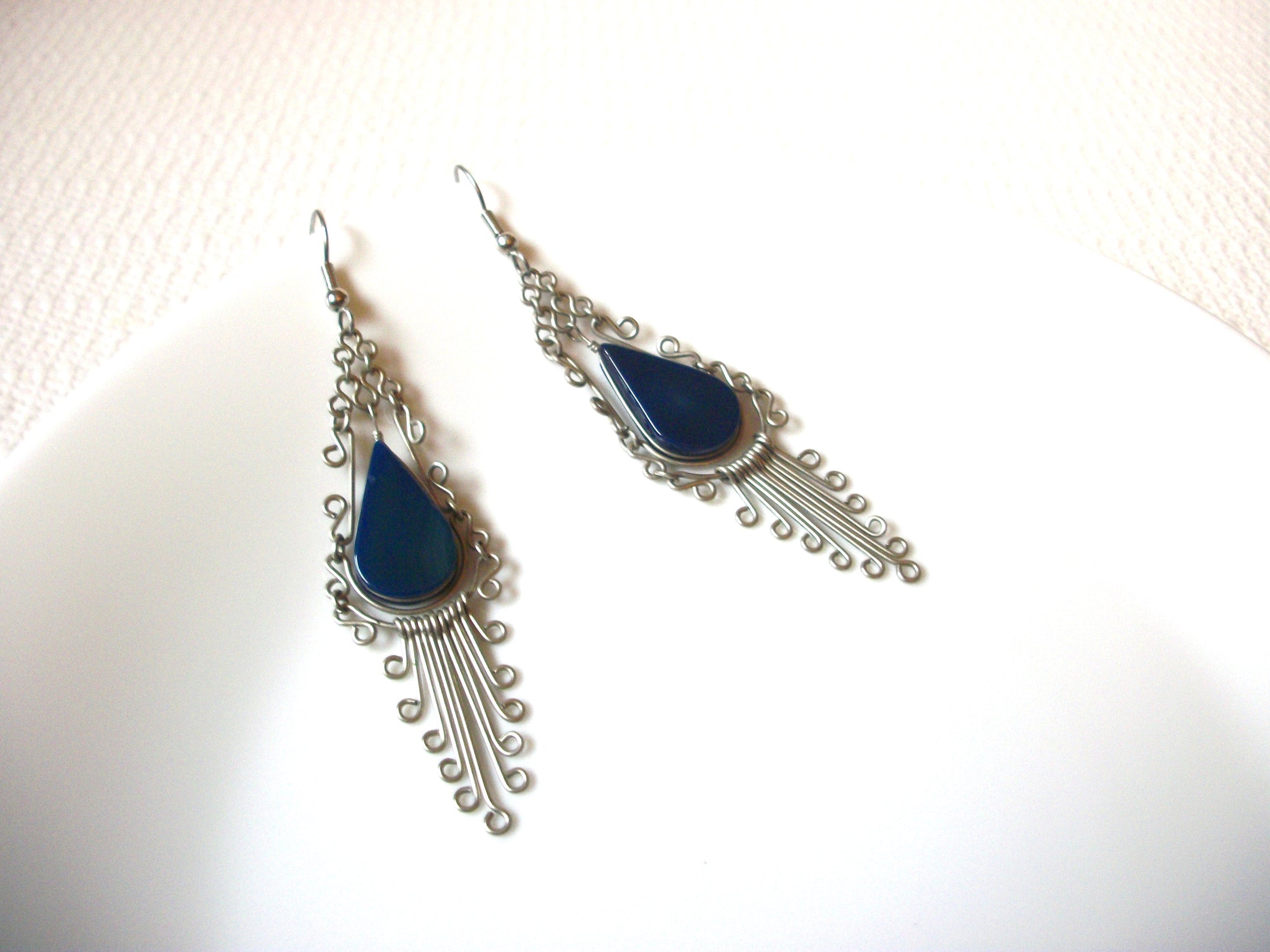 Vintage Midnight Blue Stone Earrings 101520