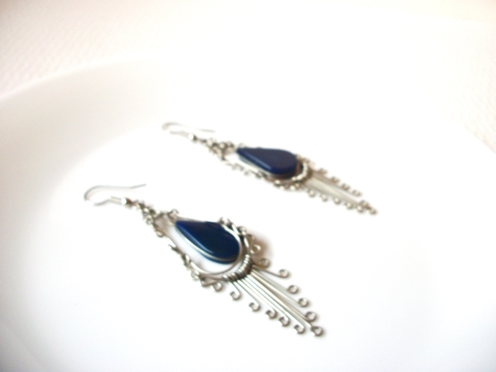 Vintage Midnight Blue Stone Earrings 101520