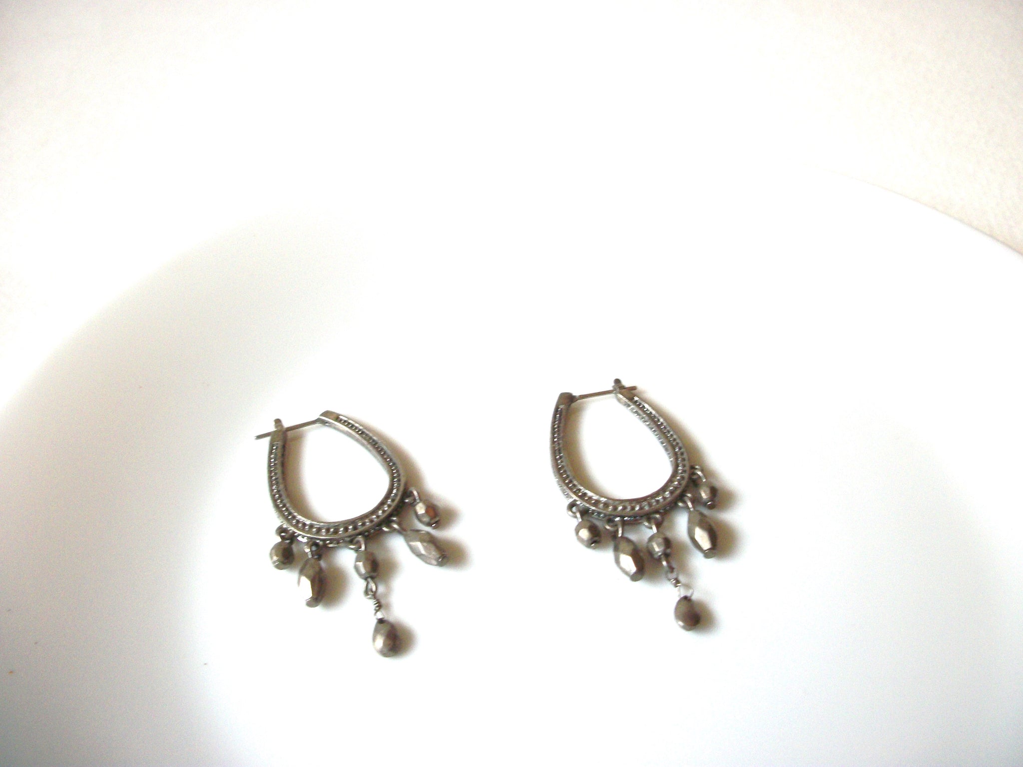 Bohemian Silver Toned Dangle Earrings 71520