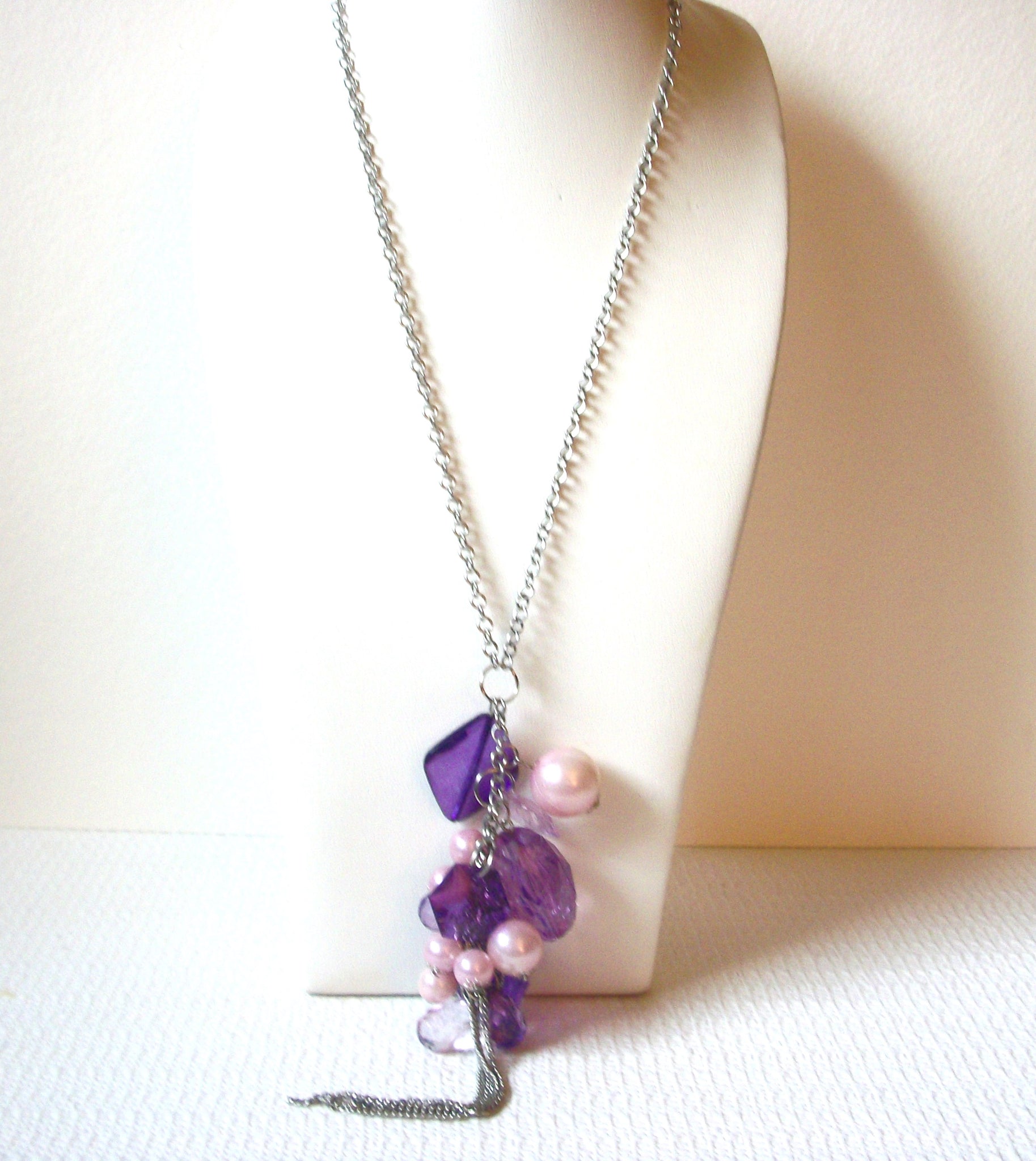 Retro Pink Purple Tassel Necklace 101520