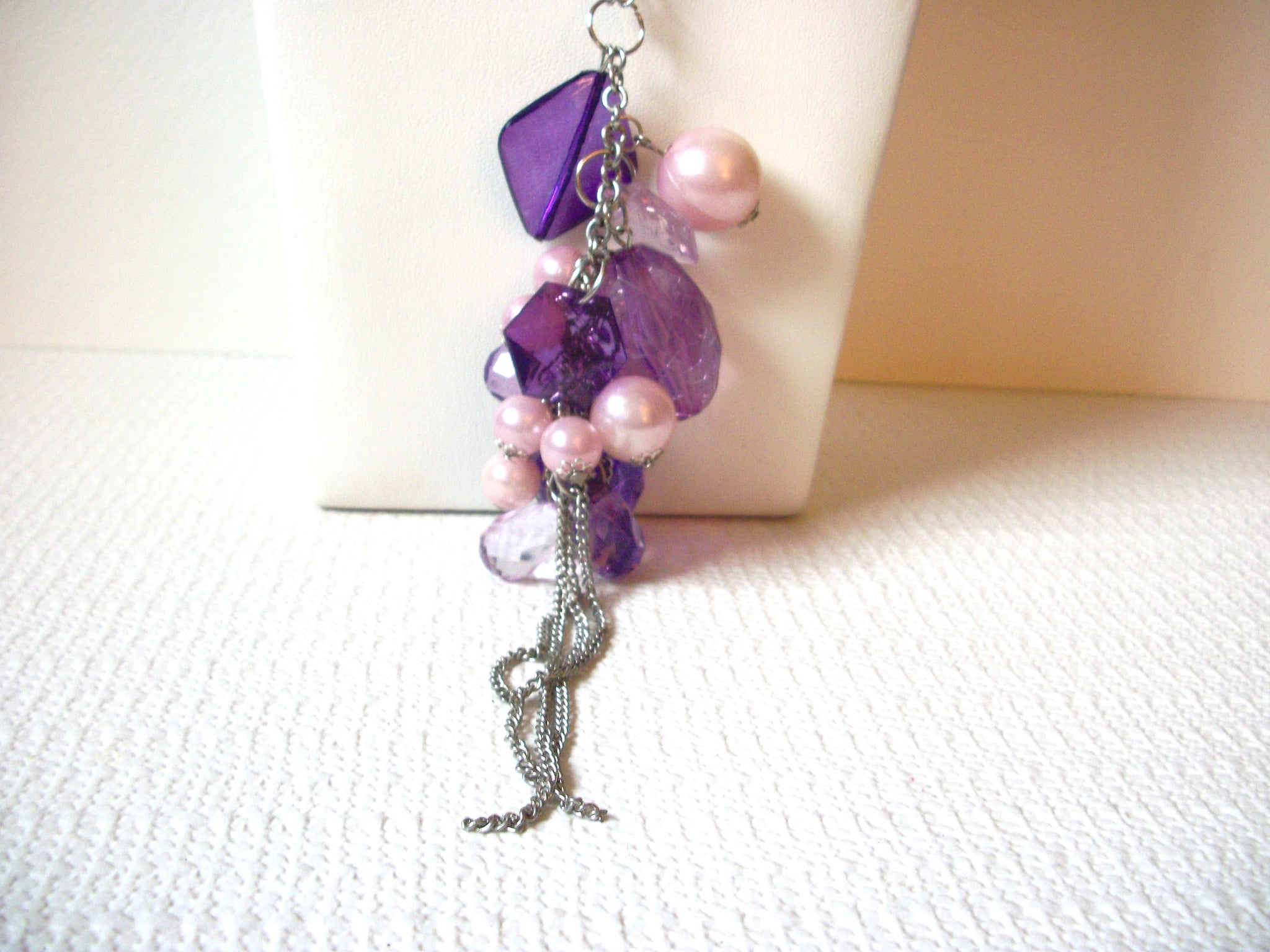 Retro Pink Purple Tassel Necklace 101520