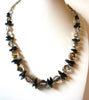 Vintage Black Onyx Czech Glass Necklace 101520