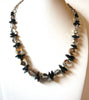 Vintage Black Onyx Czech Glass Necklace 101520