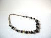 Vintage Black Onyx Czech Glass Necklace 101520