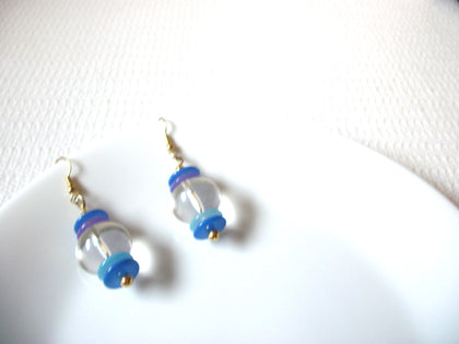 Retro Blue Clear Dangle Earrings 101520