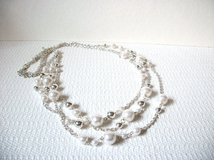 Retro White Faux Pearl Necklace 101520