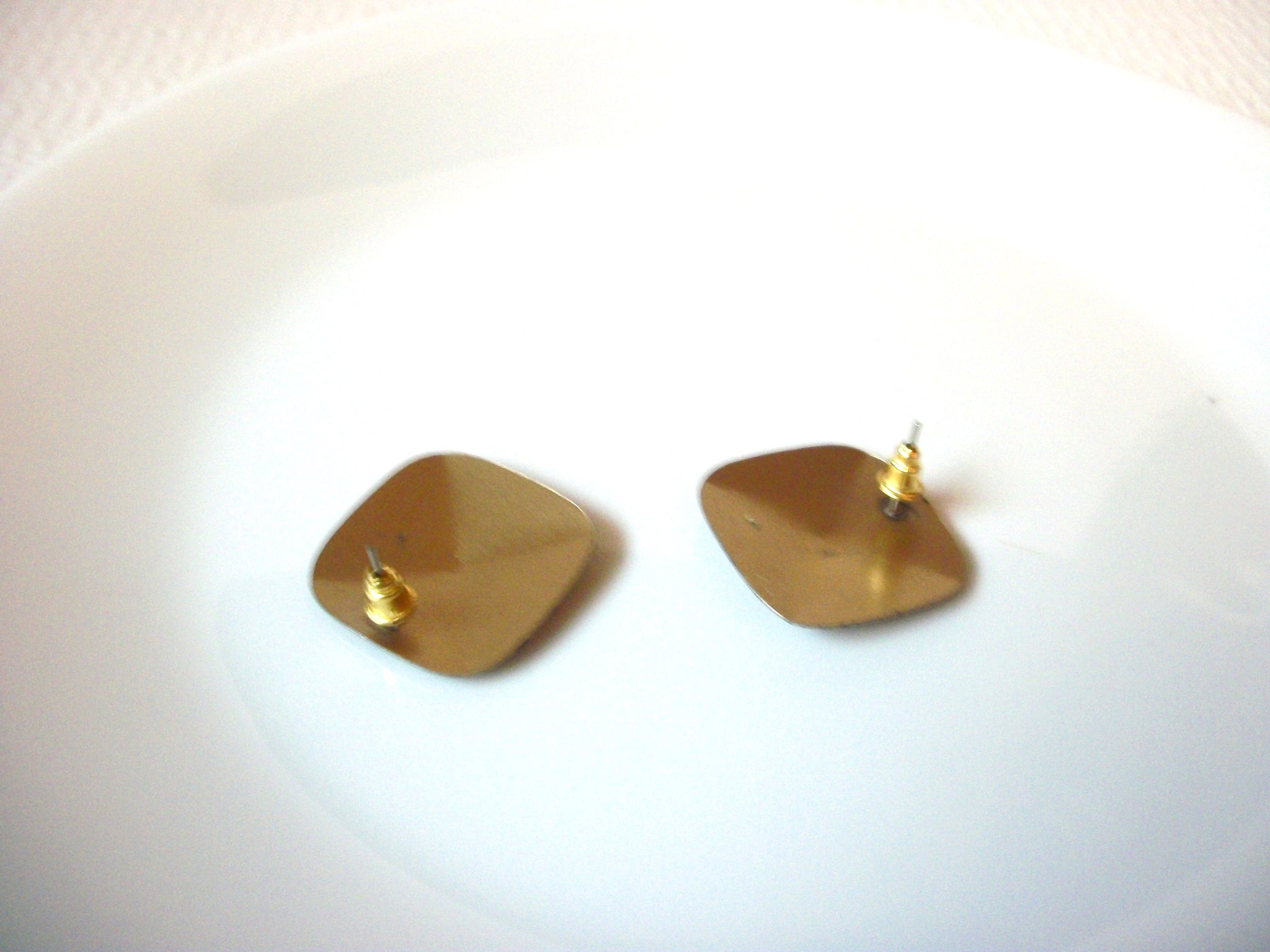 Vintage Gold Black Earrings 101620