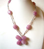 Vintage Pink Czech Glass Necklace 101620