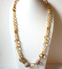 Vintage Gold Topaz Lucite Beads Necklace 101620