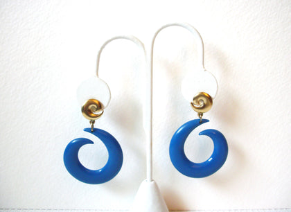 Retro Blue Gold Lucite Earrings 101620