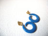 Retro Blue Gold Lucite Earrings 101620